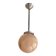 suspension glass globe pink and gold on a metal aluminium stem and structure