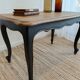 Table de salon noire et bois style Louis XV