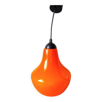 Orange opaline pendant light, Peill & Putzler 70s