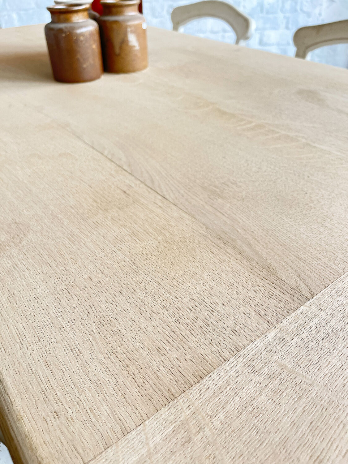 Old farmhouse table base white patina