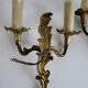 Antique Pair of Louis XV Style Gilt Metal Wall Sconces - 2 Lights
