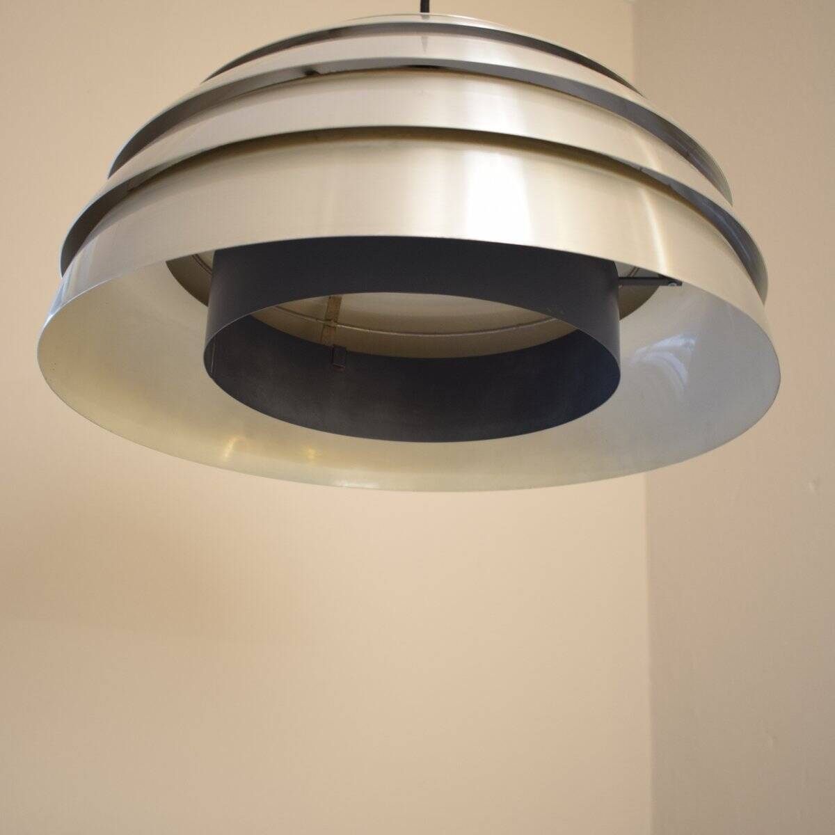 Mid-Century Swedish Chrome Pendant Lamp by Hans-Agne Jakobsson for Markaryd, 1960s