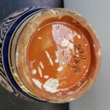 Old terracotta vase enameled painting vintage oriental style