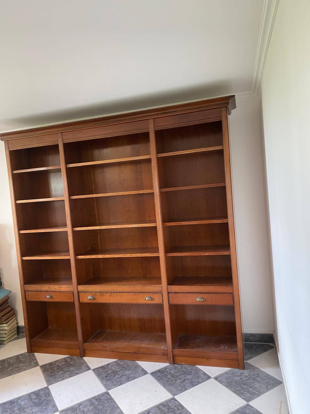 Large wooden bookcase 245cm