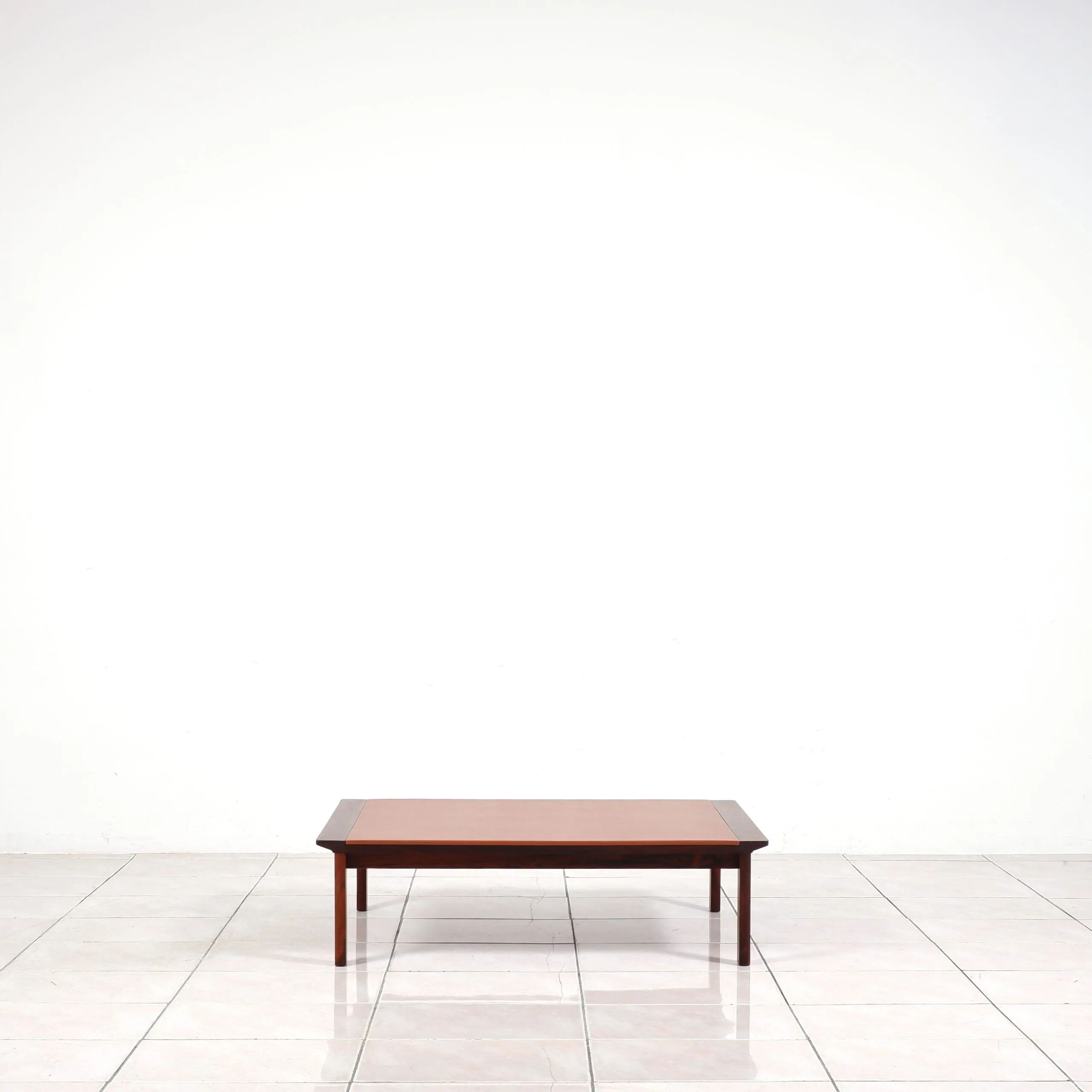 Hans Olsen rosewood leather coffee table