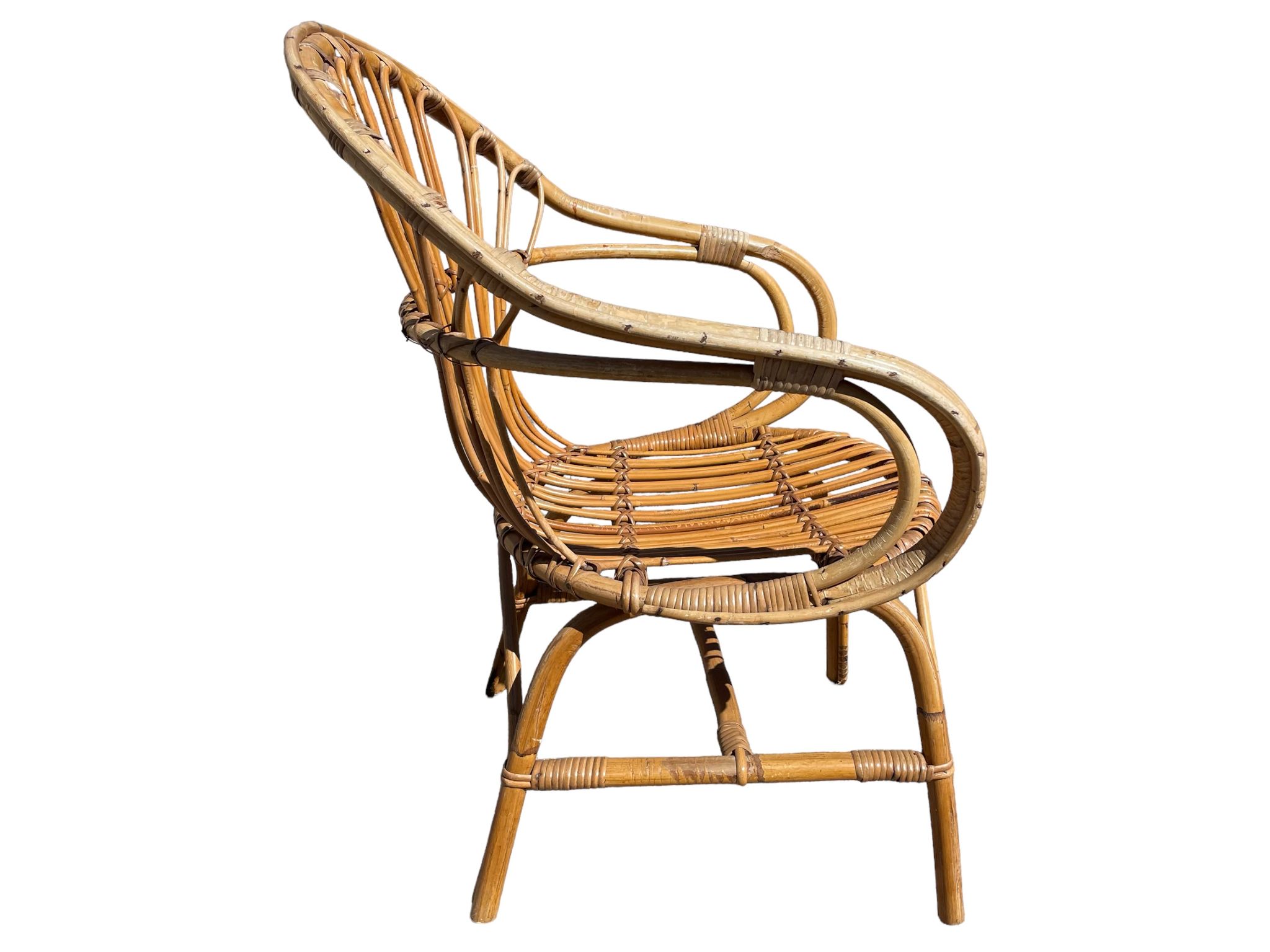 3 rattan armchairs from the 60'S