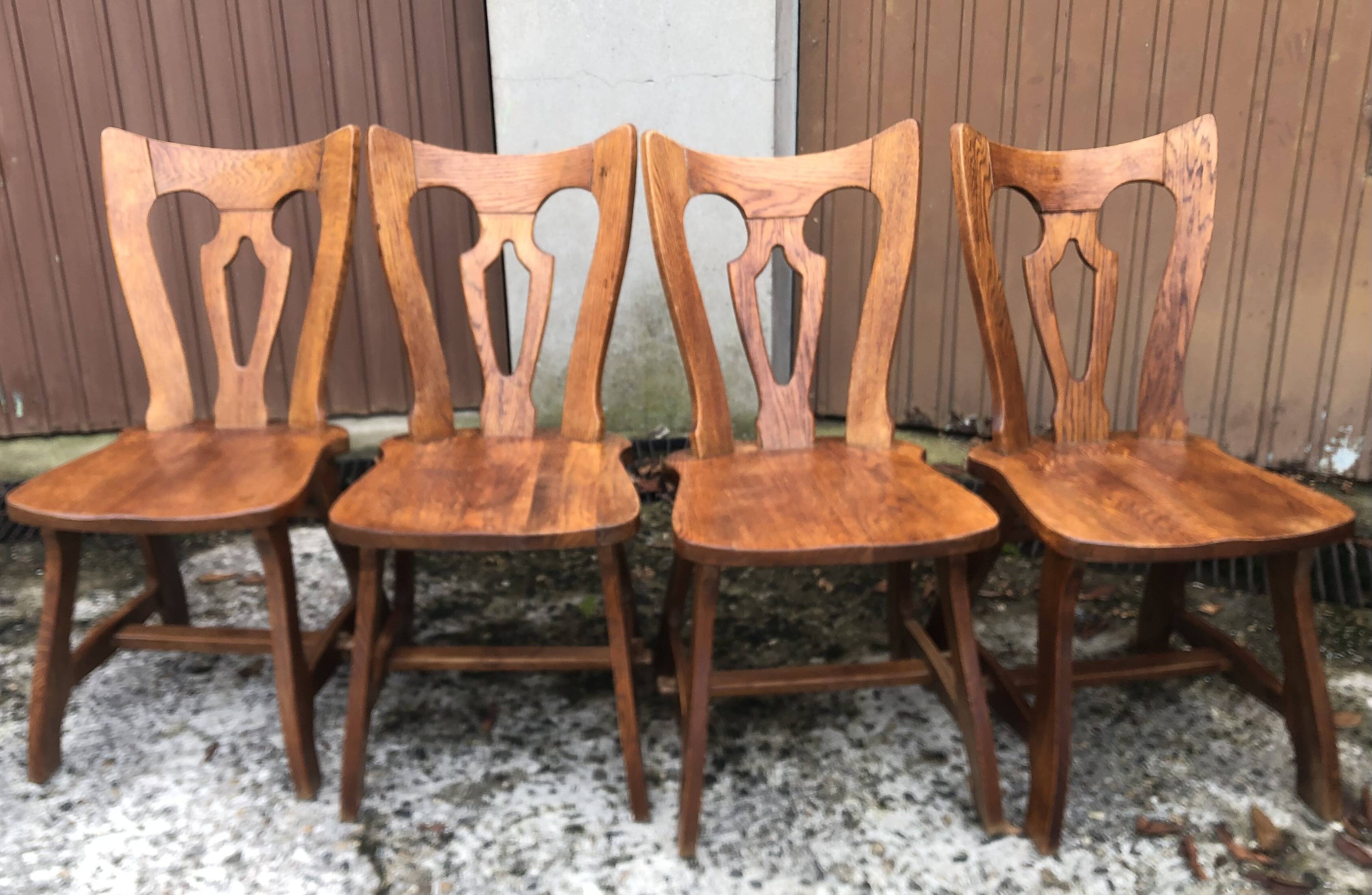 Vintage Brutalist Alsatian Bistro Chairs
