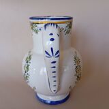 Angoulême earthenware pitcher "Le Renoleau" Moustiers decor