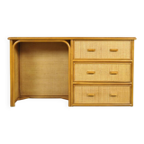 Vintage BAMBOO Writer’s Desk with Drawers, Italy 1980