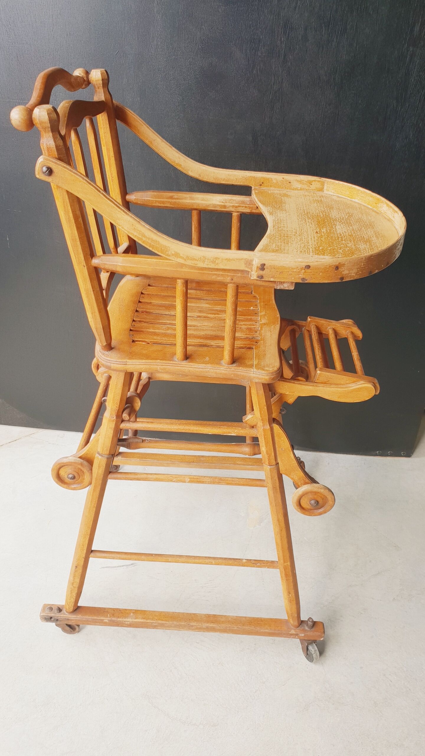 Vintage transformable baby high chair