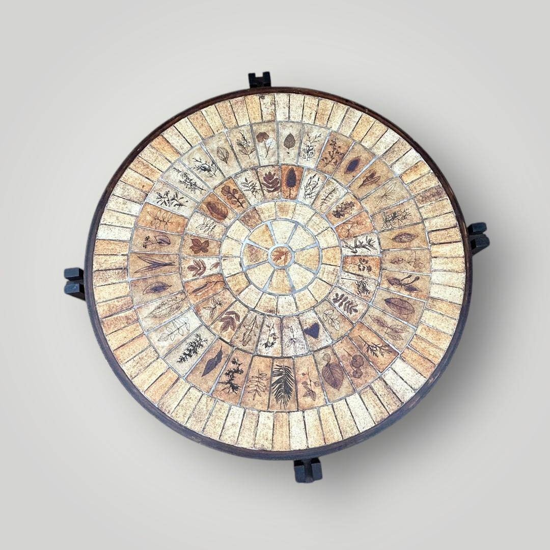 Circular Coffee Table “Les Herbiers” By Roger Capron - Ceramic 1960 Vallauris