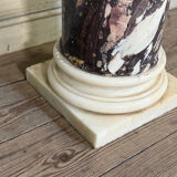 Column in purple and white breccia marble from Carrara, 19th century