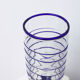 Vase en verre de Murano transparent et filet bleu