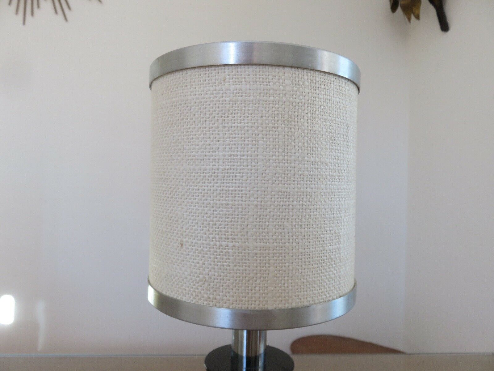 Lamp in black resin and chrome metal 70s