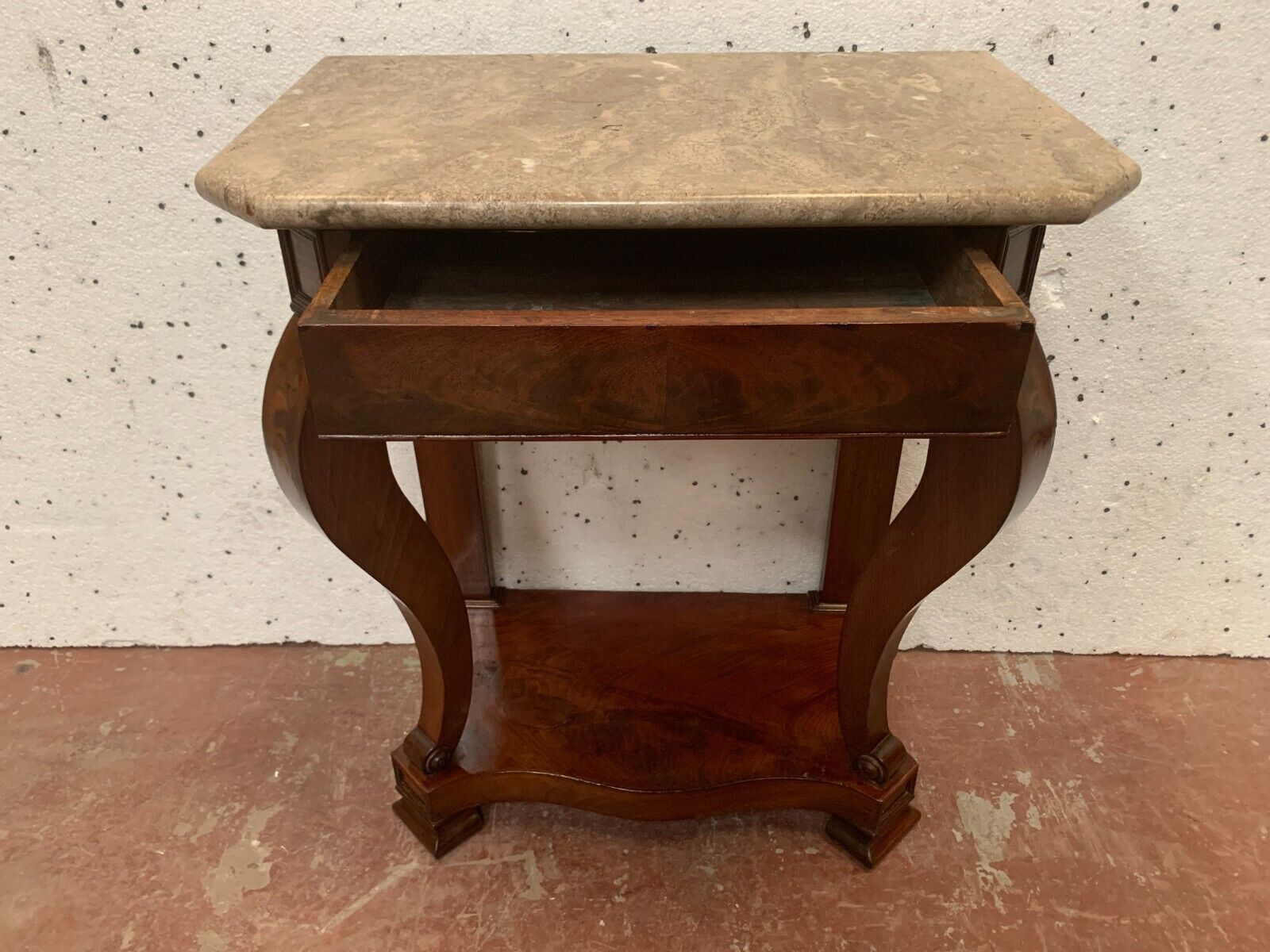 Louis Philippe console in mahogany and veneer XIX century