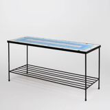 Mid-century mosaic coffee table with metal frame, France