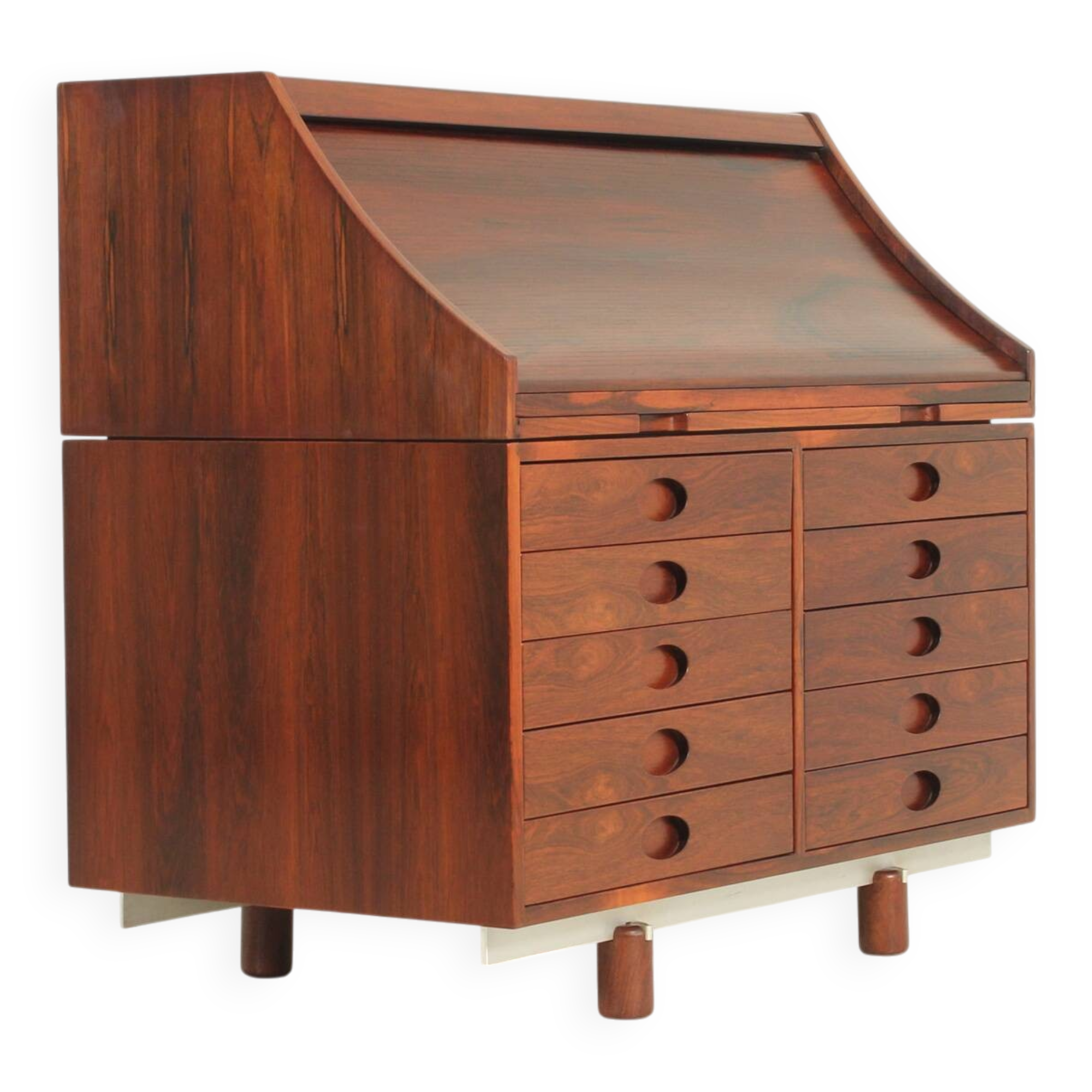 Rosewood secretary by Gianfranco Frattini for Bernini, Italy.