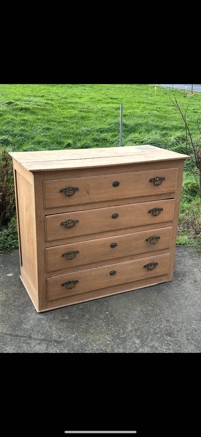 Raw wood chest of drawers