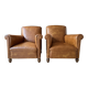 Pair of Club Armchairs in Imitation Leather