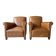 Pair of Club Armchairs in Imitation Leather