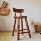Antique wooden chair - oak - folk art - brutalist