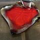 glazed red ceramic vide-poche signed - 1960s
