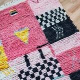 Handmade red wool Berber rug 150 X 100 CM