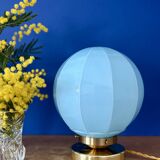 Vintage Art Deco blue opaline globe table lamp