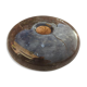 Flattened spherical vase made of glass paste