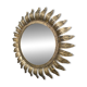 Midcentury French gold gilded leaf sunburst mirror