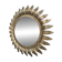 Midcentury French gold gilded leaf sunburst mirror