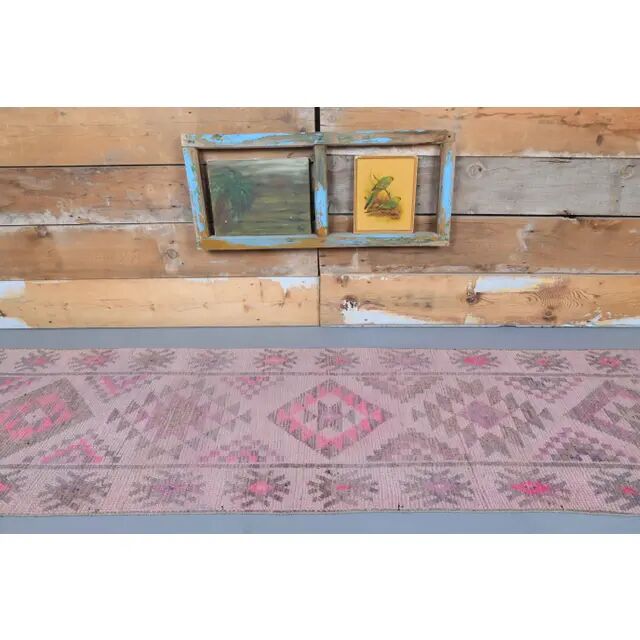 Vintage Turkish hand-knotted runner rug 83x410