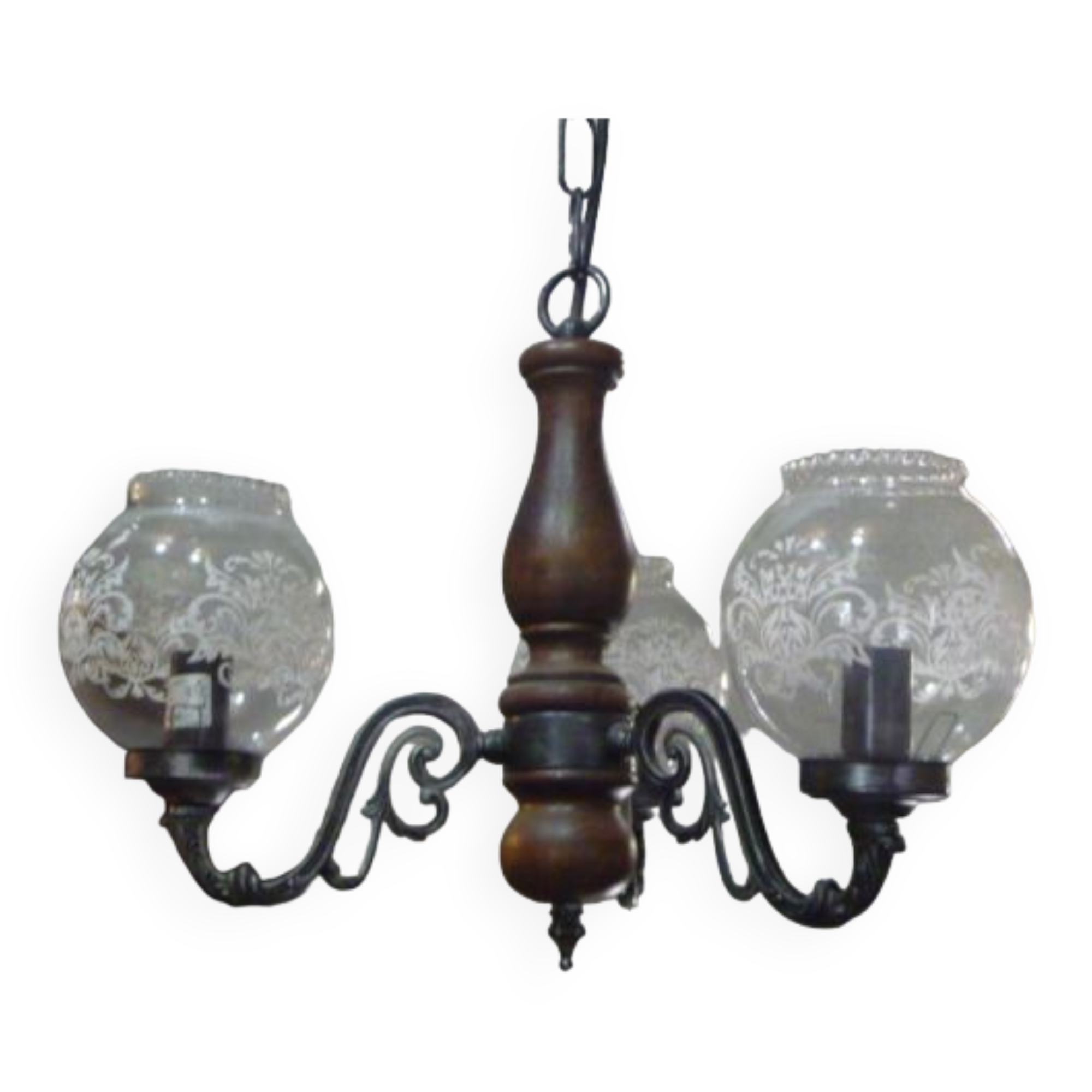 Vintage chandelier 3 branches up