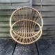 Vintage bamboo rattan shell armchair from the 60s
