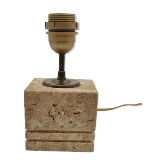 Travertine and brass lamp