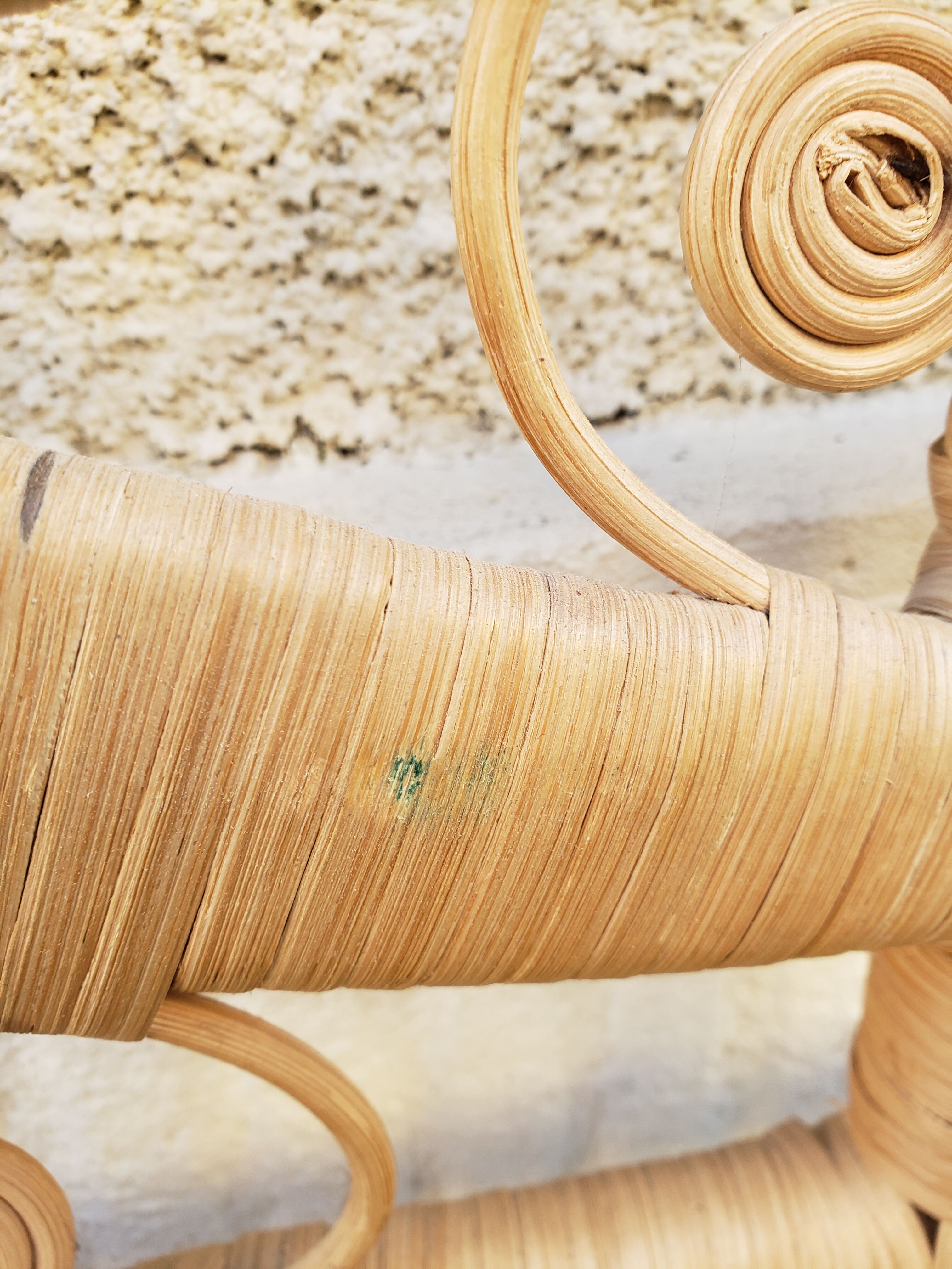 Peacock rattan headboard one person