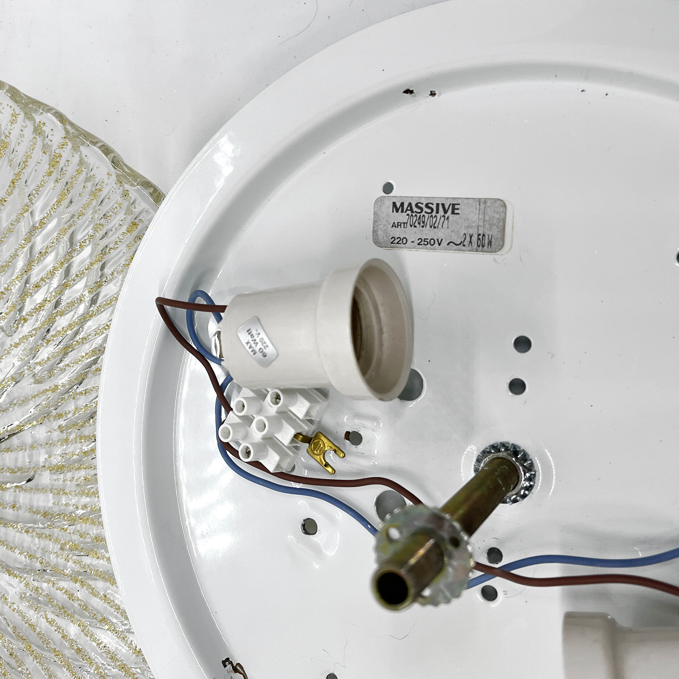 Large ice glass ceiling lamp, Massive, Germany, 1970s