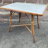 Vintage bamboo & rattan table 1950