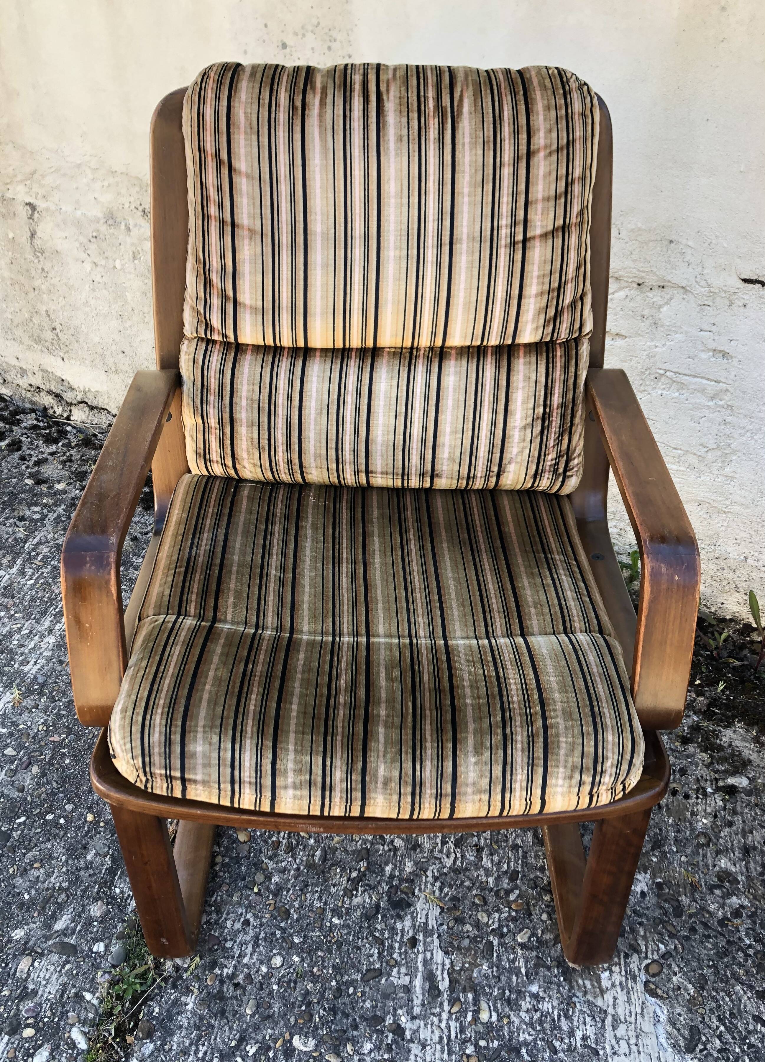Vintage sled foot armchairs from the 70s