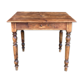 Table de ferme 80x59cm XIXème siècle en bois avec tiroir