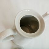 Bench coffee maker in fine porcelain gray border