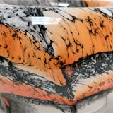 Vide poche Carlo Moretti verre opalin orange et noir design