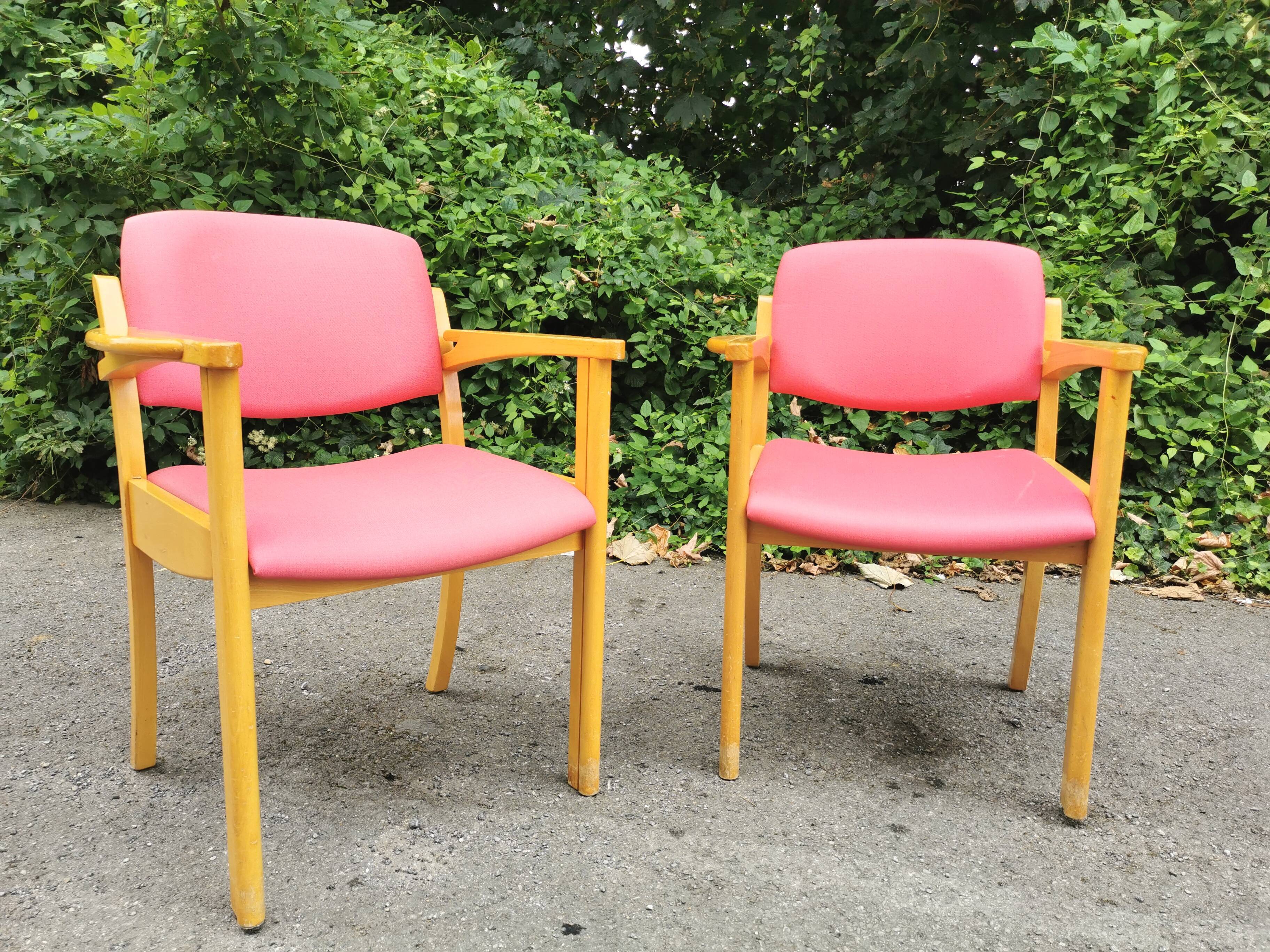 Series of 4 vintage armchairs 70s-80s