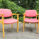 Series of 4 vintage armchairs 70s-80s