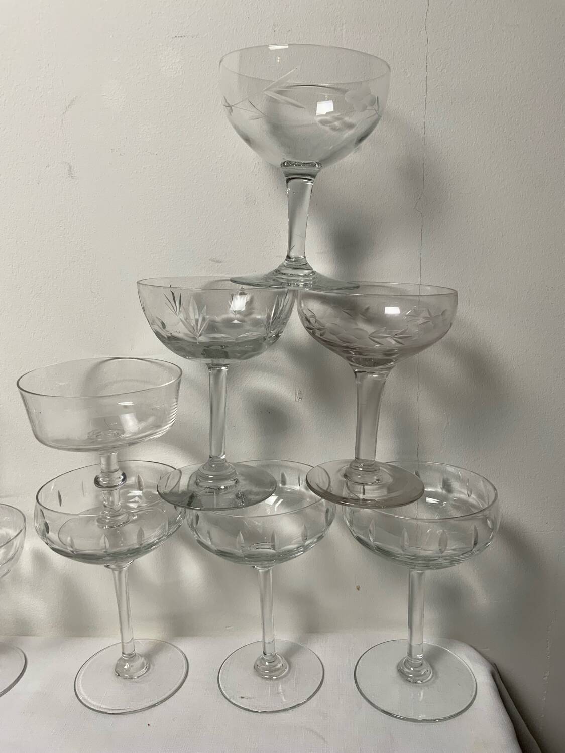 Antique champagne glasses
