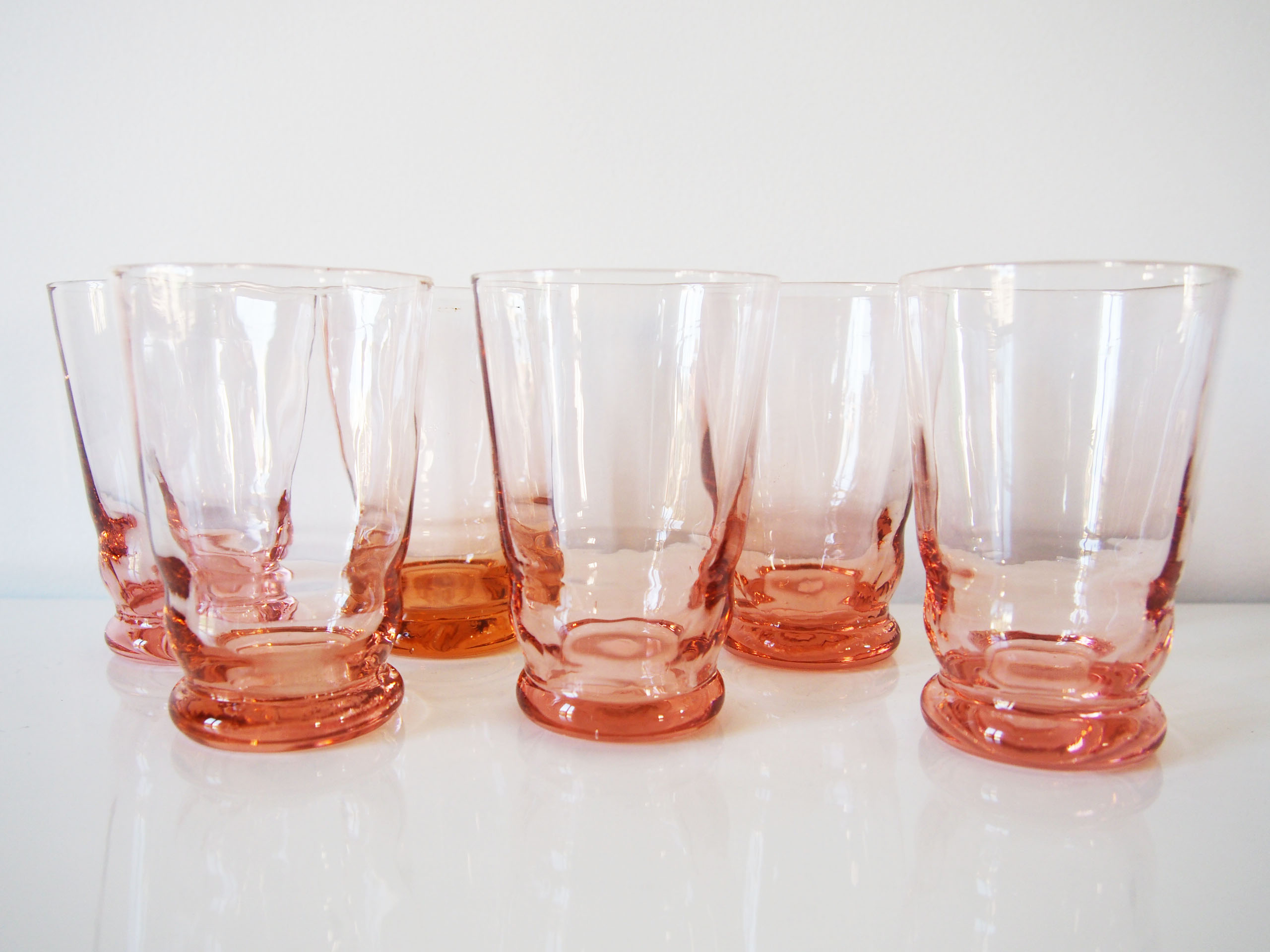 Set of 6 glasses pink