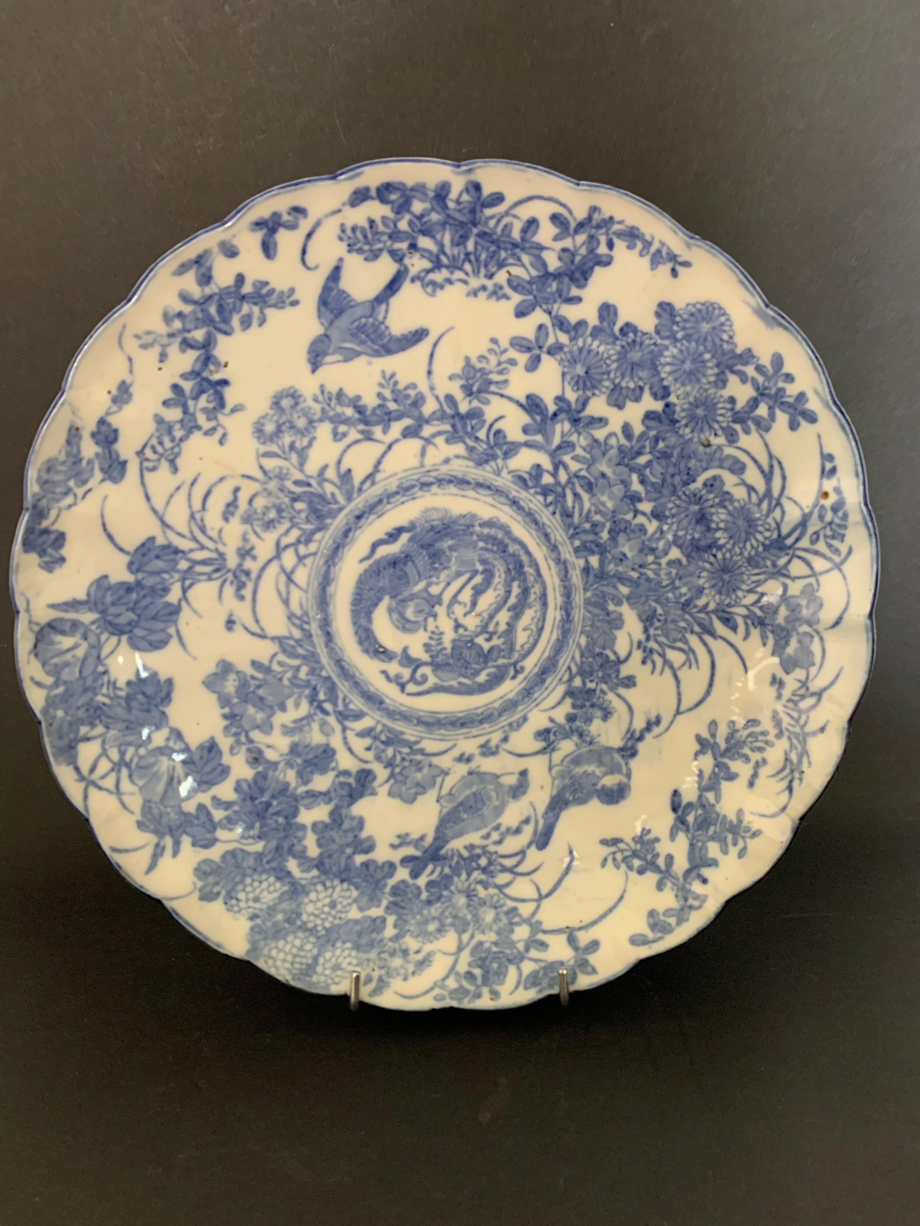 Chinese porcelain plate inspired by the blue family, late nineteenth early twentieth century