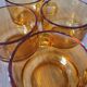 4 amber glass coffee cups