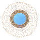 Grand miroir soleil en rotin