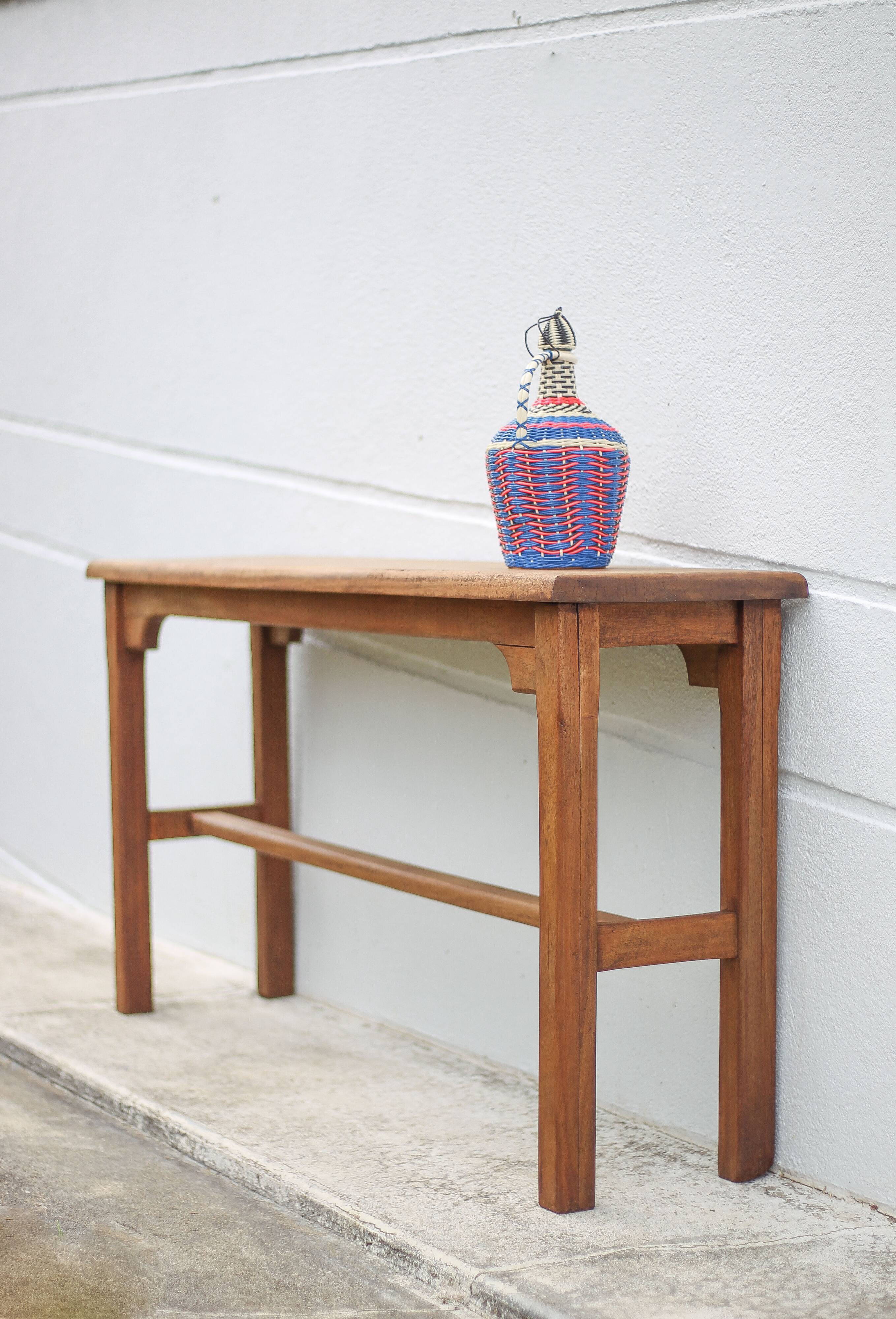 Vintage wooden console, wooden furniture, console table, interior decoration